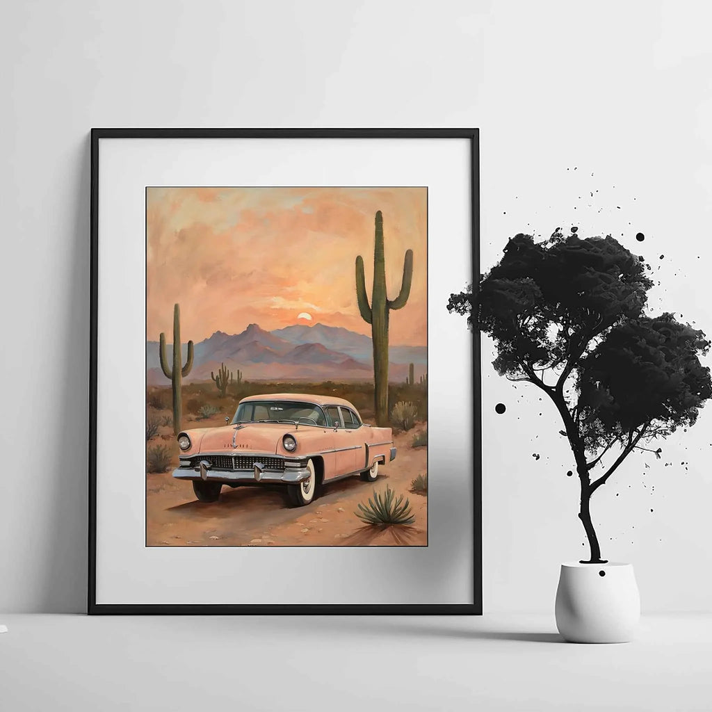 1956 American Formal Luxury Sedan - Desert Edition | Poster Canvas