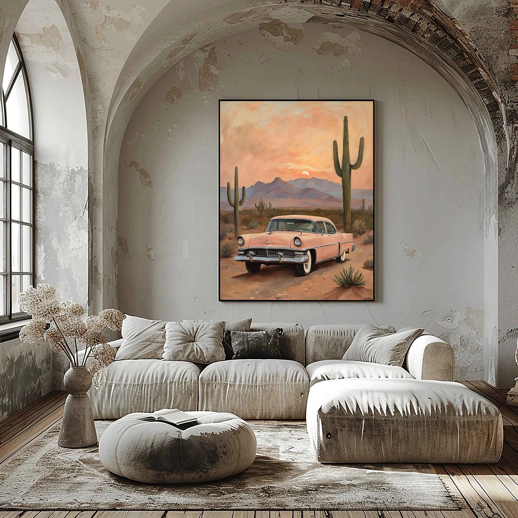 1956 American Formal Luxury Sedan - Desert Edition | Poster Canvas