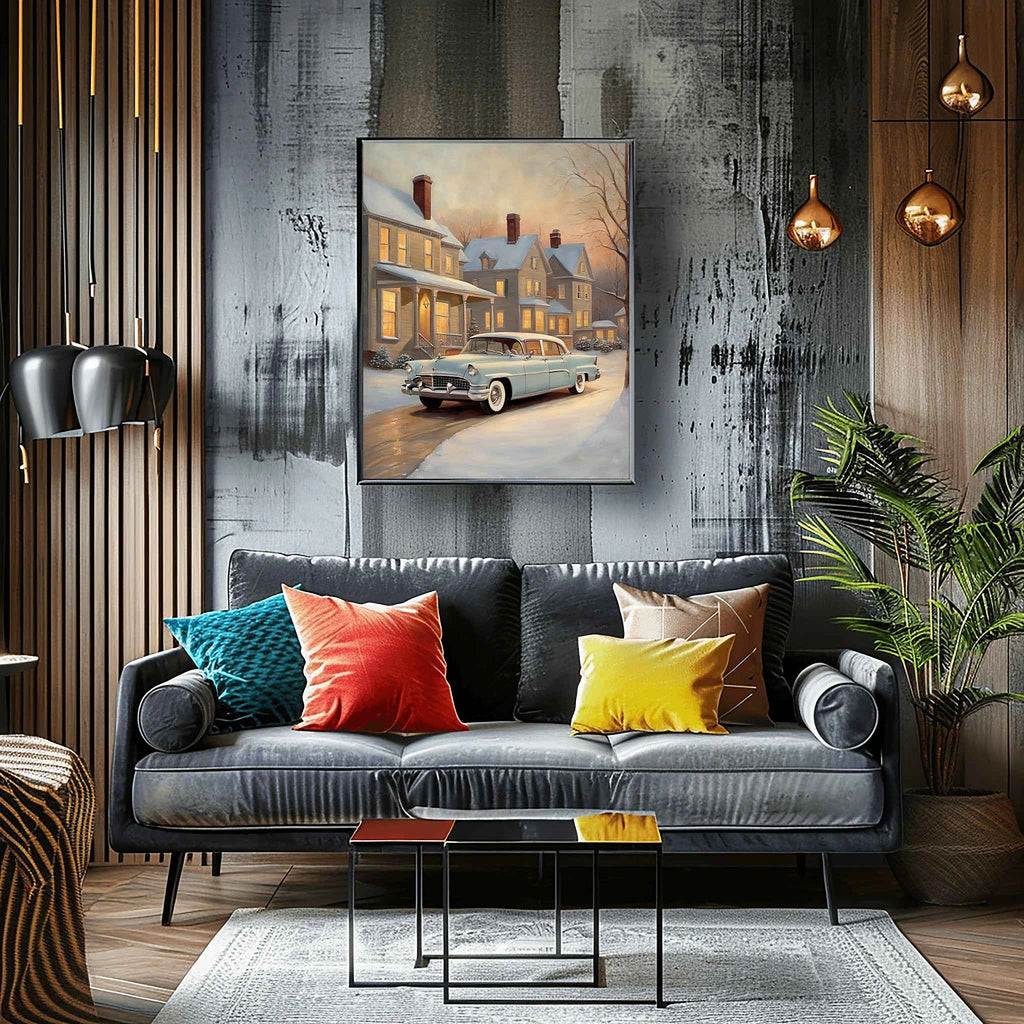 1956 American Formal Luxury Sedan - Winter Edition | Poster Canvas