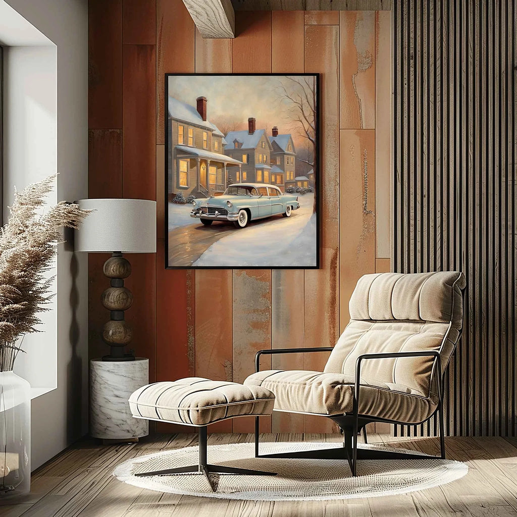 1956 American Formal Luxury Sedan - Winter Edition | Poster Canvas