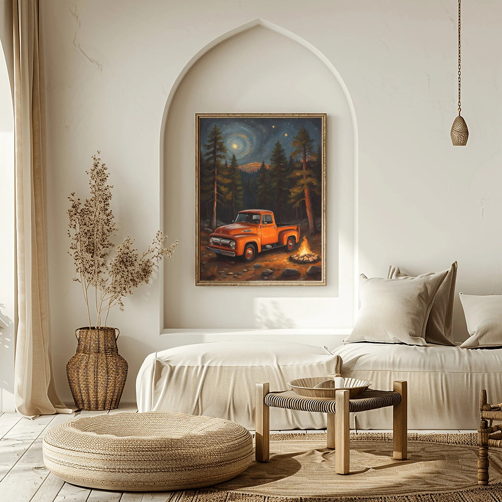 1956 Effie Classic Pickup - Night Camp Edition | Poster Canvas