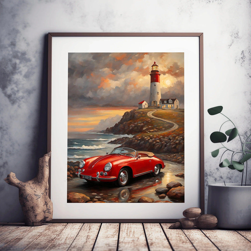 1956 German Speedster Icon - Lighthouse Edition | Poster Canvas