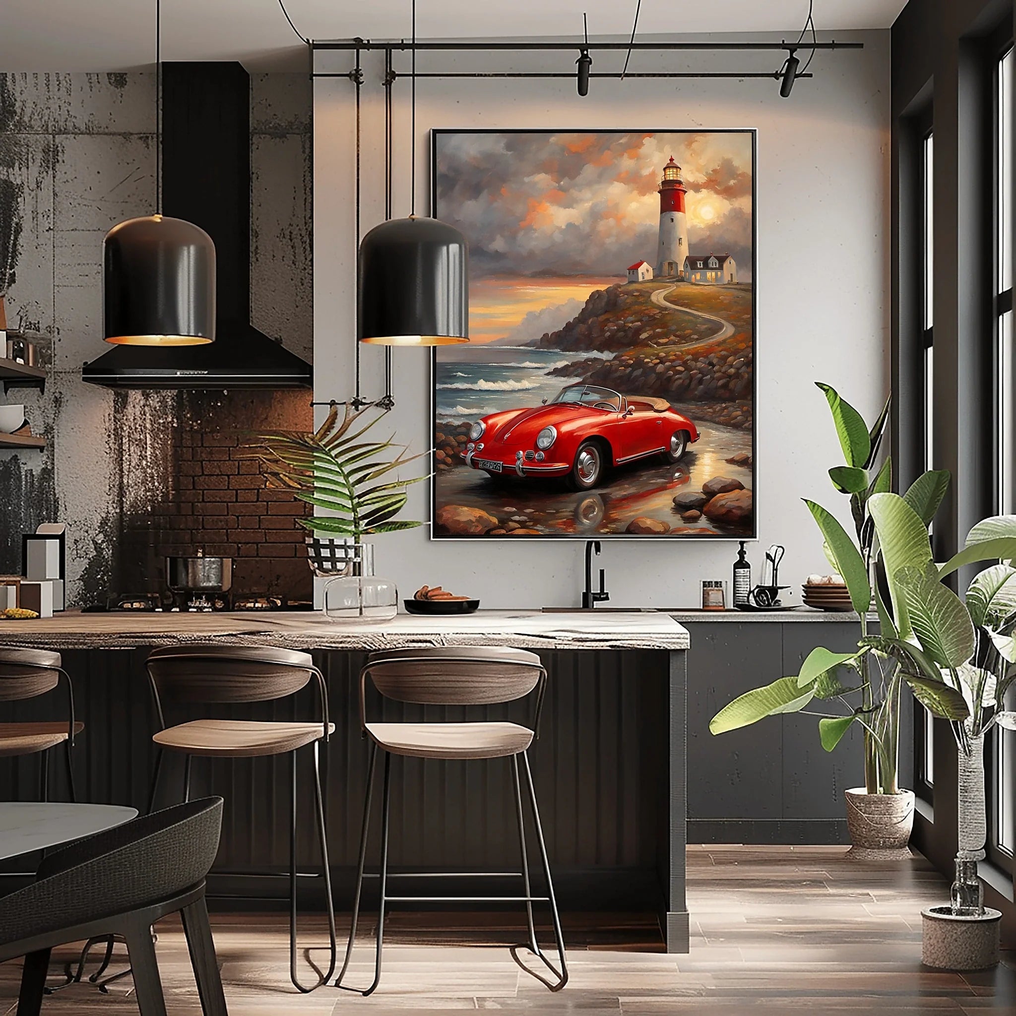 1956 German Speedster Icon - Lighthouse Edition | Poster Canvas