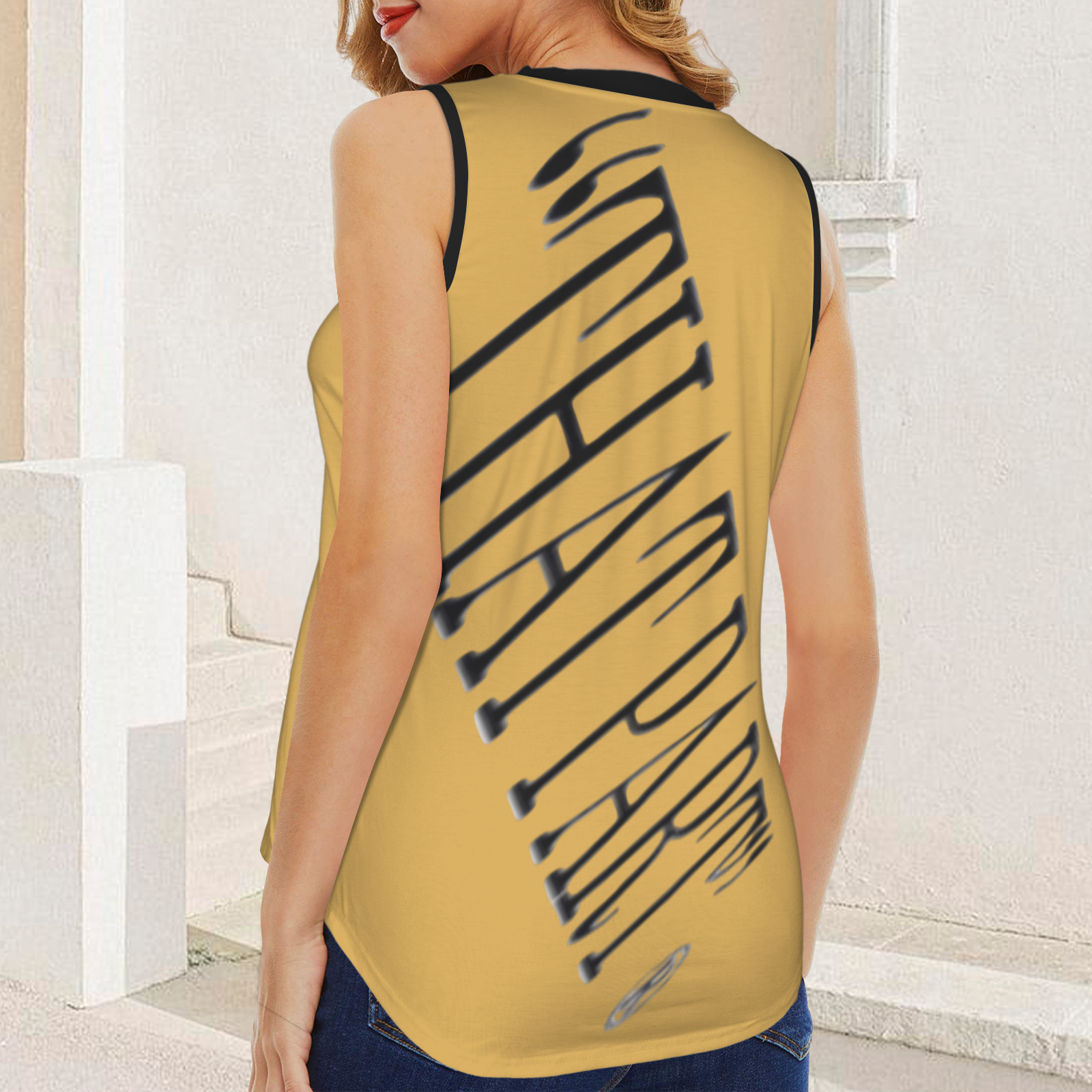 NEW!!! "THAT PART" branded  (black rear) V-Neck Sleeveless Tank Top (Made to Order No Stock)