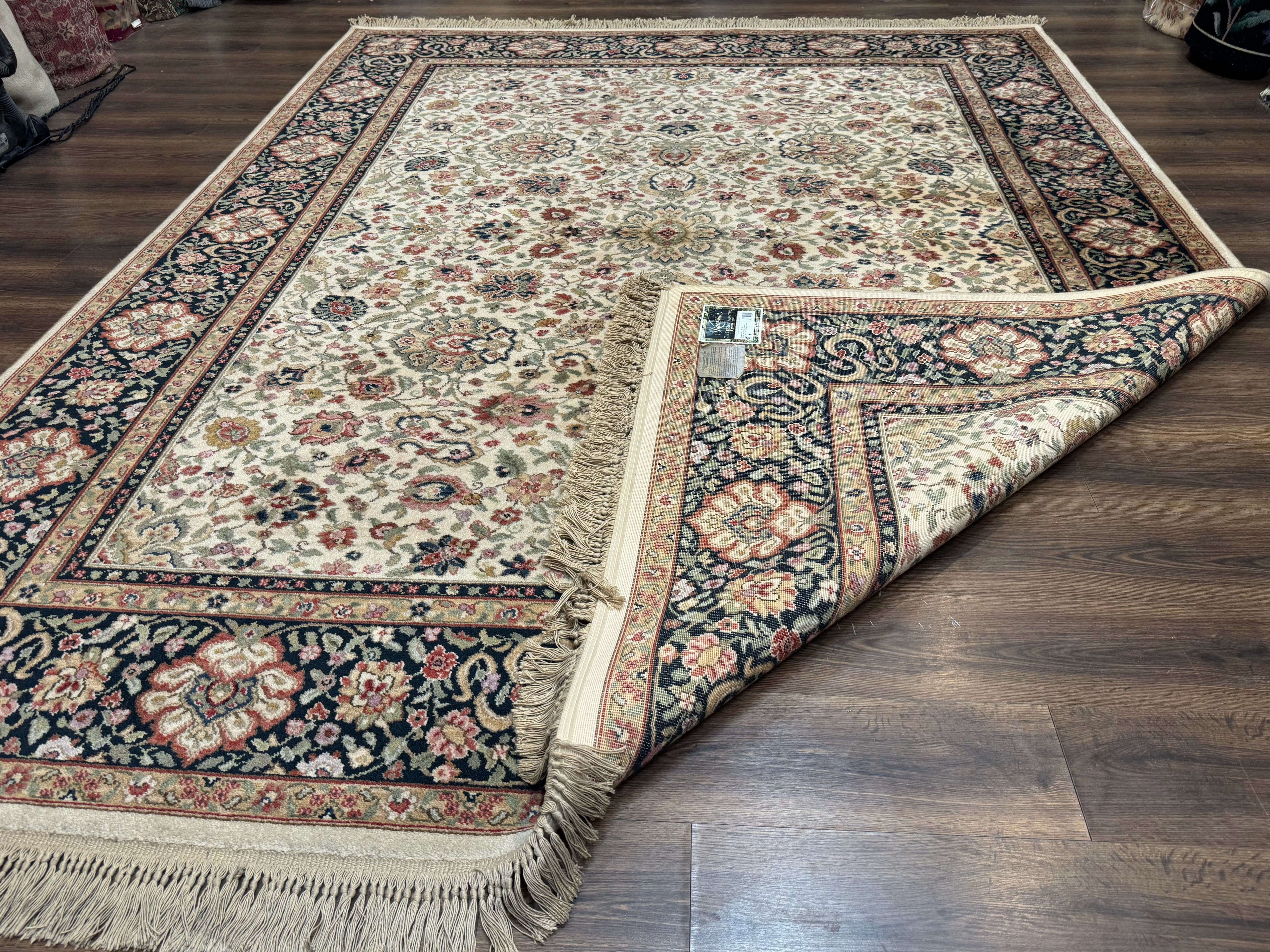 Karastan Rug 8.8 x 10.6 Ivory Indo Kirman #700/706, Wool Original Series