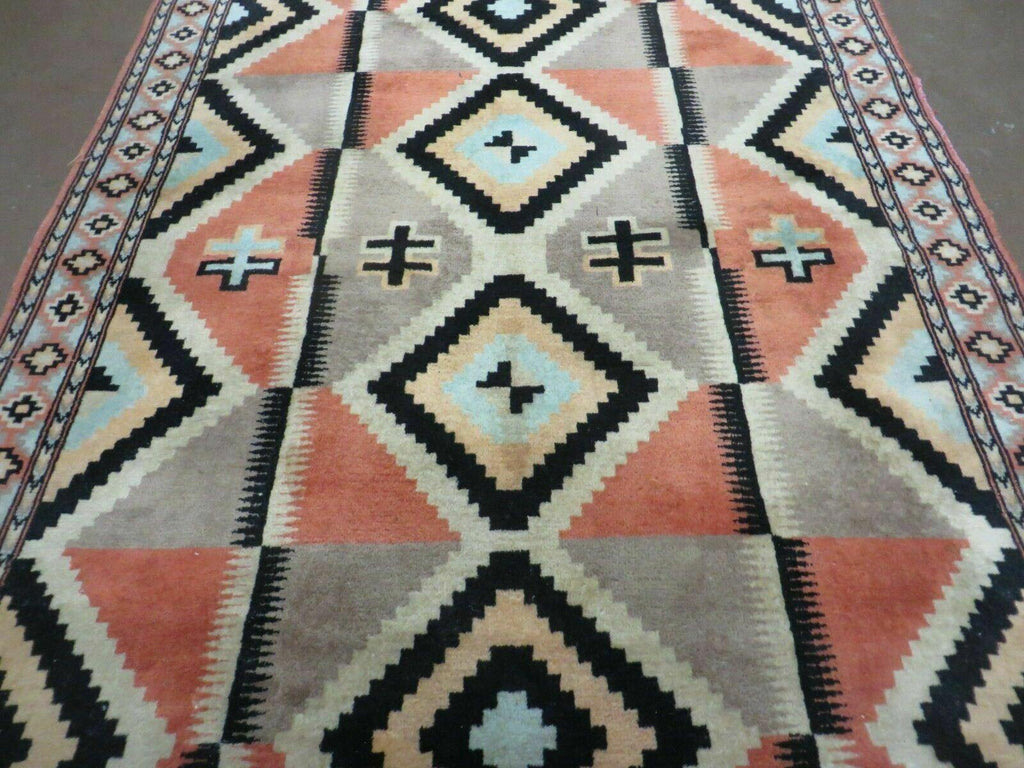 4' X 6' Vintage Handmade Turkish Melas Oushak Wool Rug Carpet Mehrab Red Nice