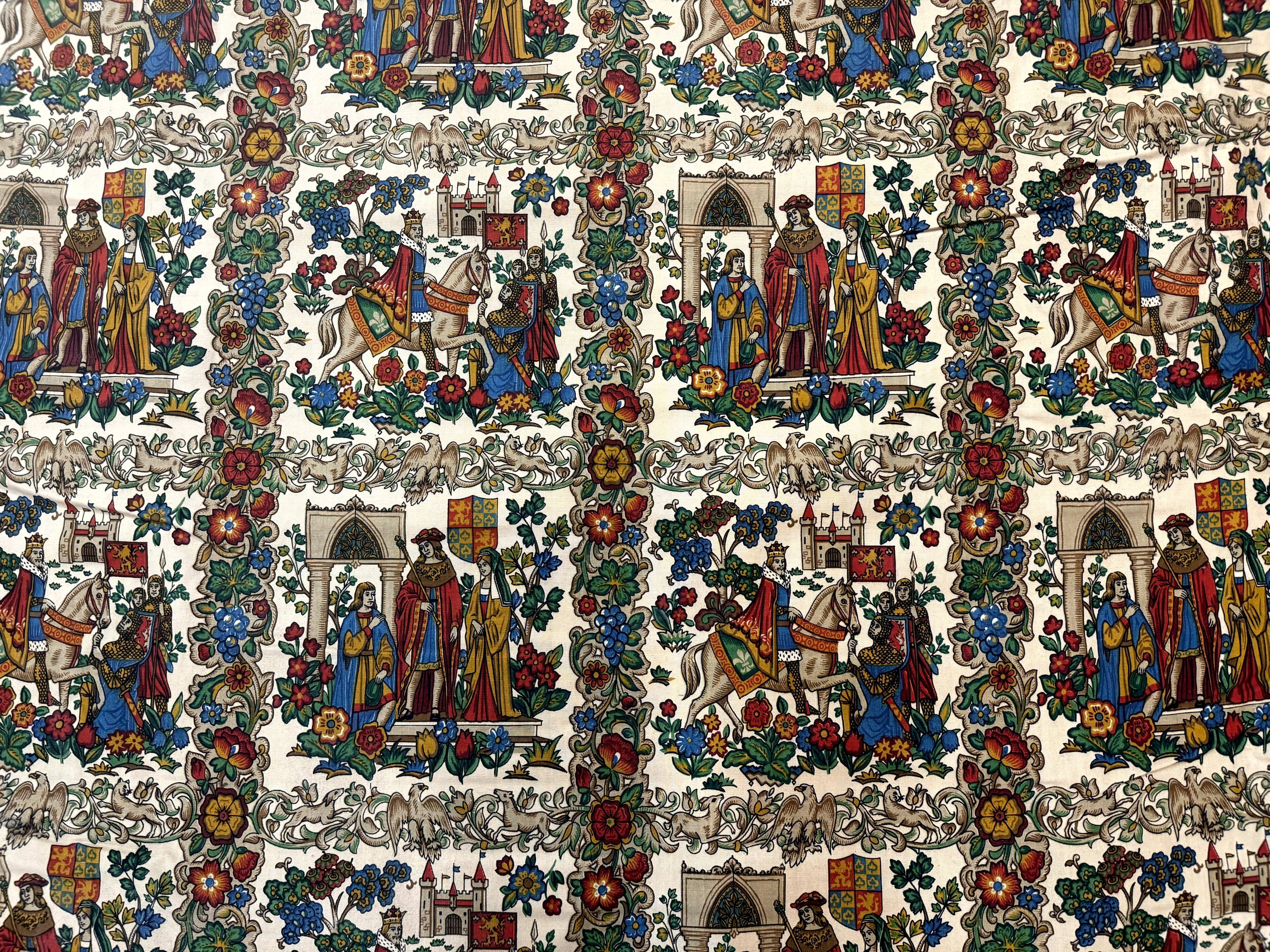Vintage European Tapestry 4x4, Medievel Design
