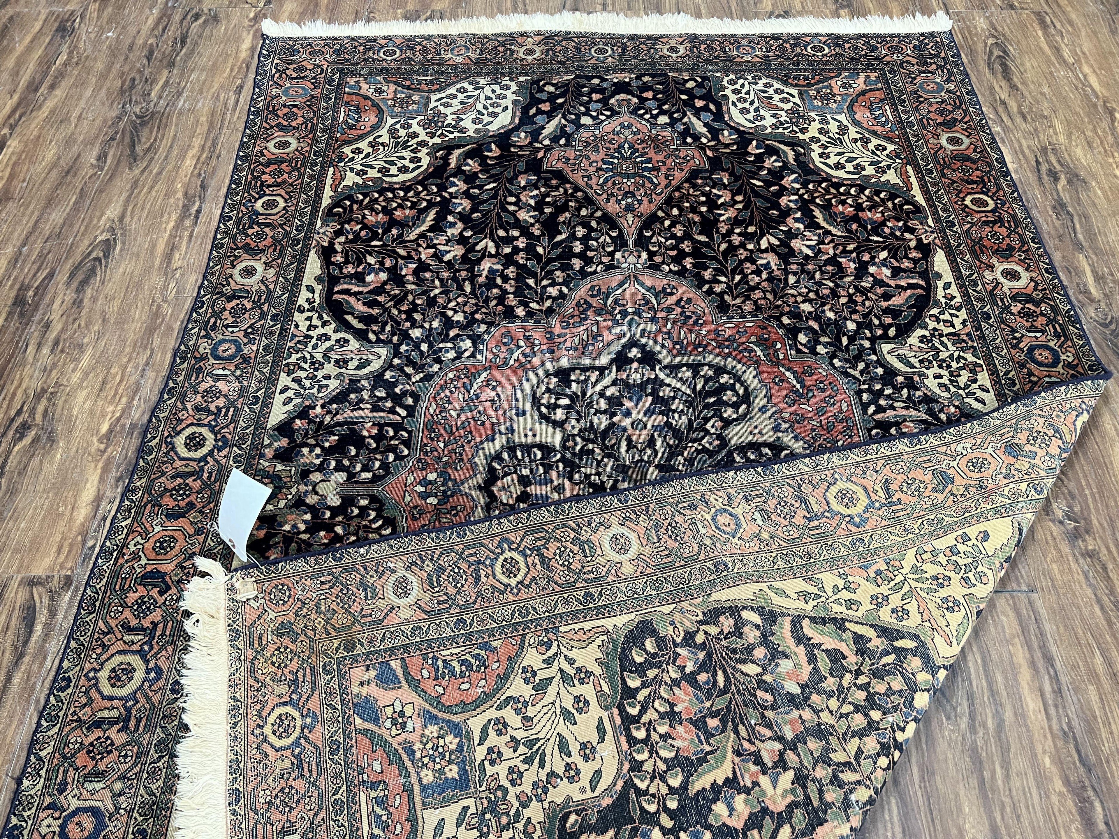 Antique Persian Sarouk Farahan Rug 4x7, Collectible Persian Carpet