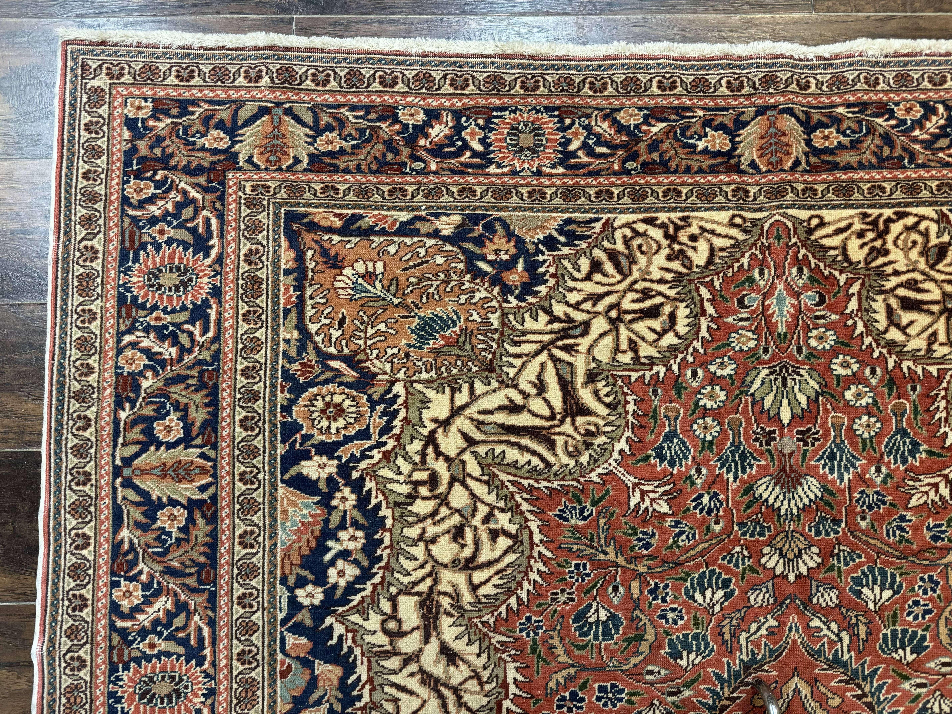 Turkish Kayseri Rug 6x10, Antique Turkish Carpet, Floral Medallion, Oriental Carpet, Red