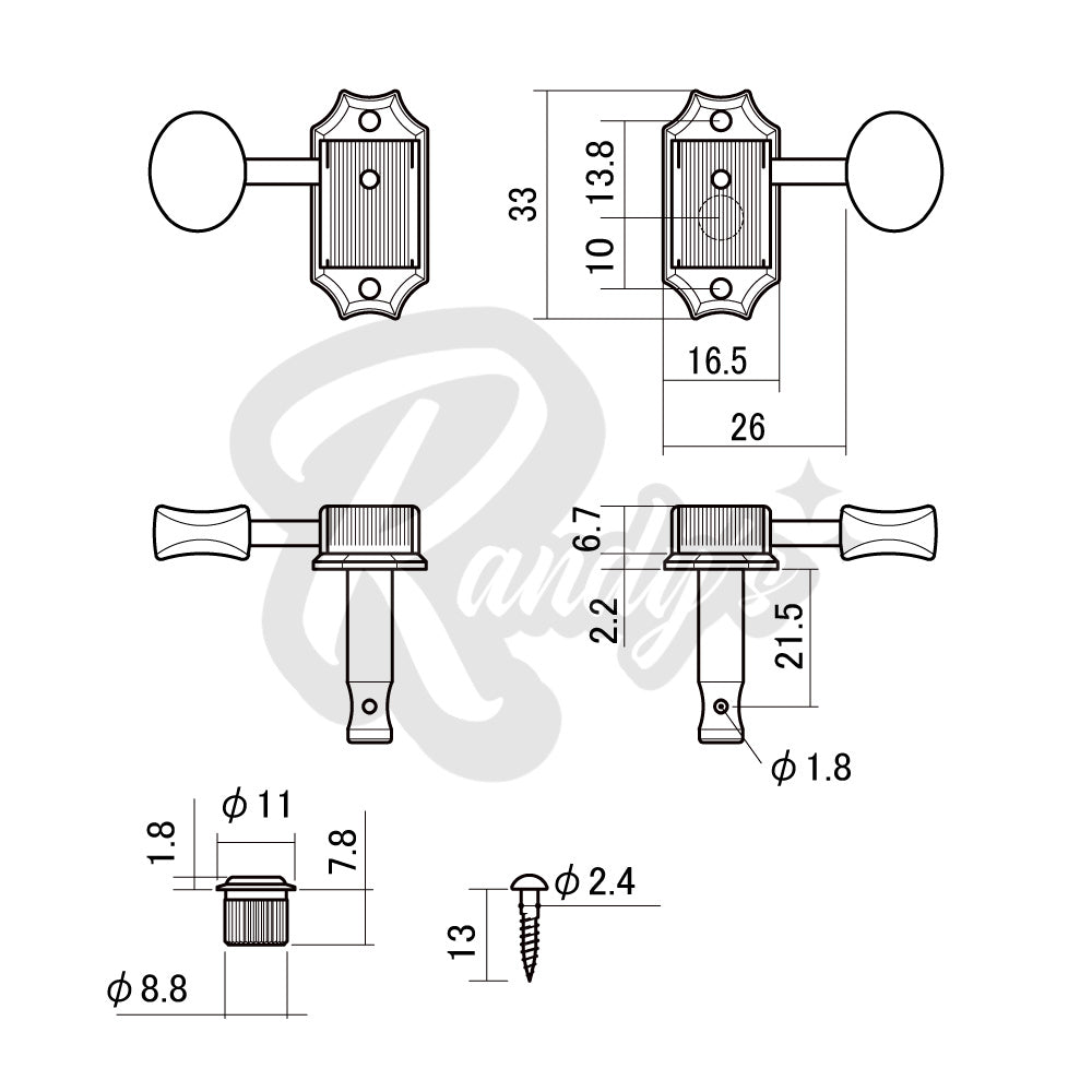 "Vintage Tone Revival" Tuners by Gotoh® w/ Oval Buttons (Tall Posts) - Fits Gibson®