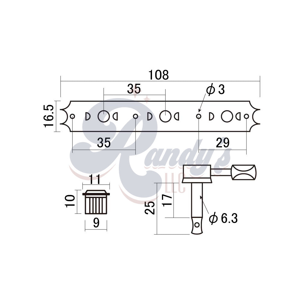 Aged Relic Tuners by Gotoh® w/ Oval Buttons (3-On-Plate) - Fits Gibson®