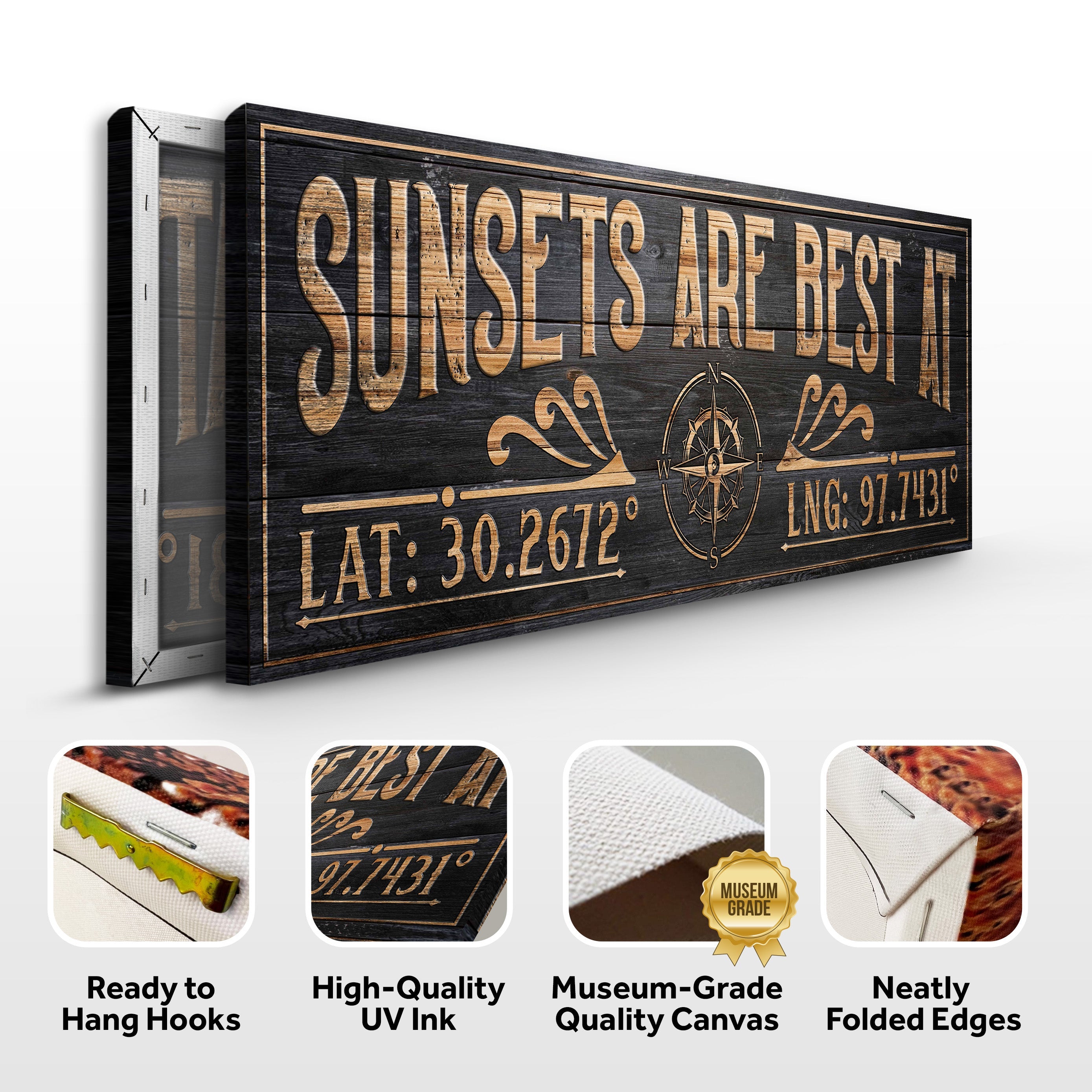 Sunsets Are Best At Coordinates Sign II
