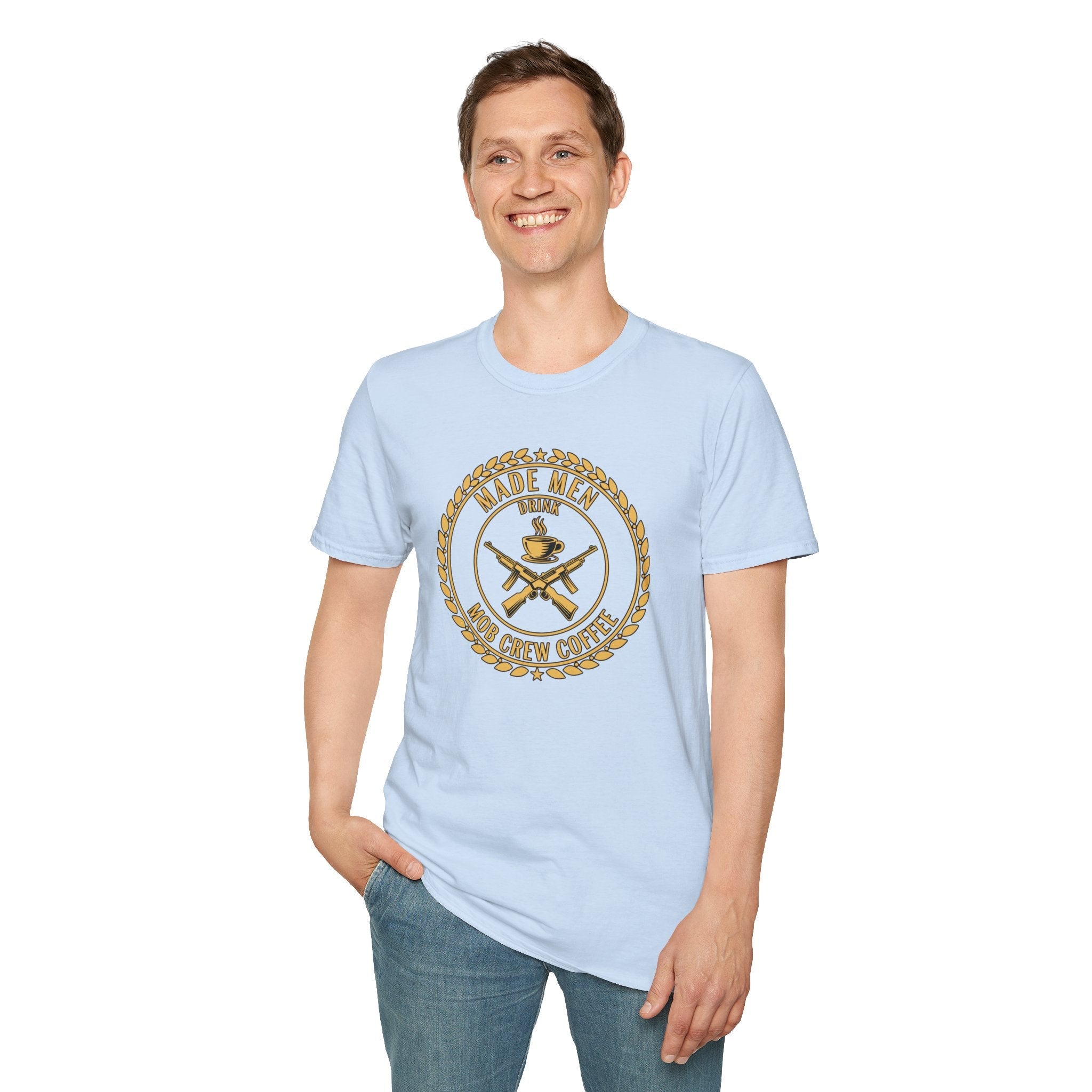 Mob Crew Made Men Drink Mob Crew Coffee T-Shirt - Perfect for Coffee Lovers