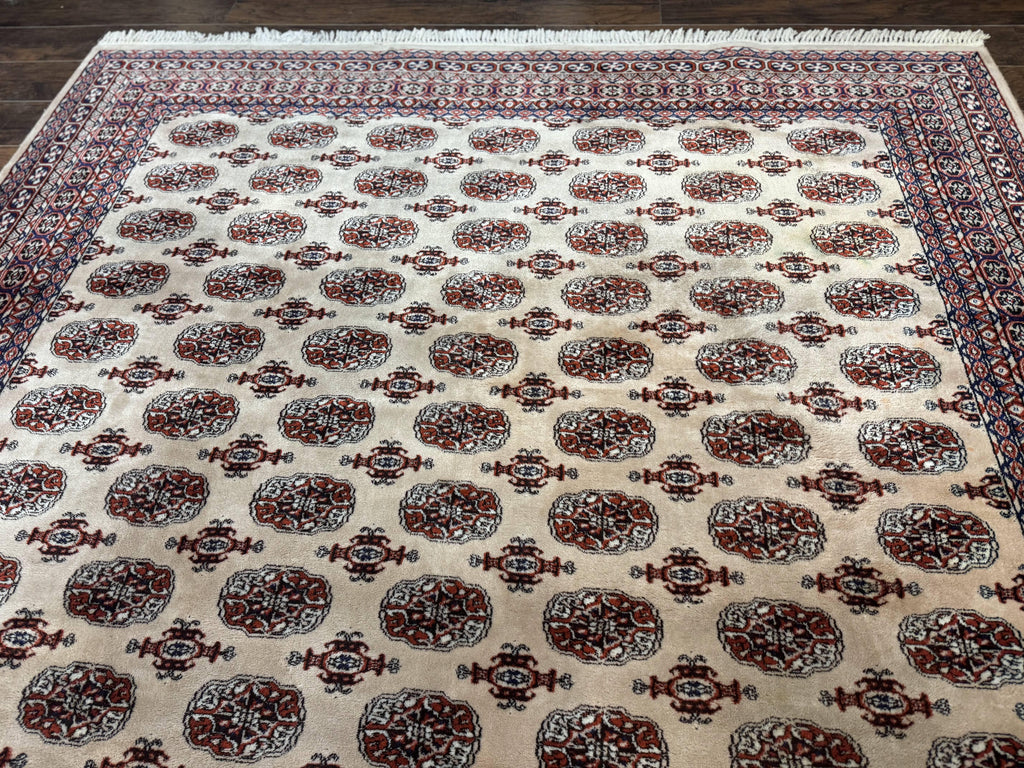 Karastan Rug 8.2 x 11.6 Beige Bokhara, Wool Pile, Vintage Discontinued Karastan Area Rug, Belgium Power Loomed Rug