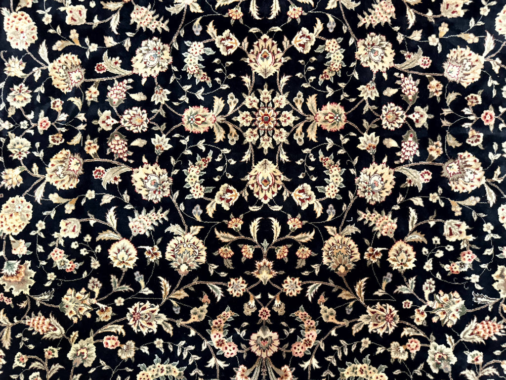 Sino Persian Rug 8x10, Black and Red, Floral Allover