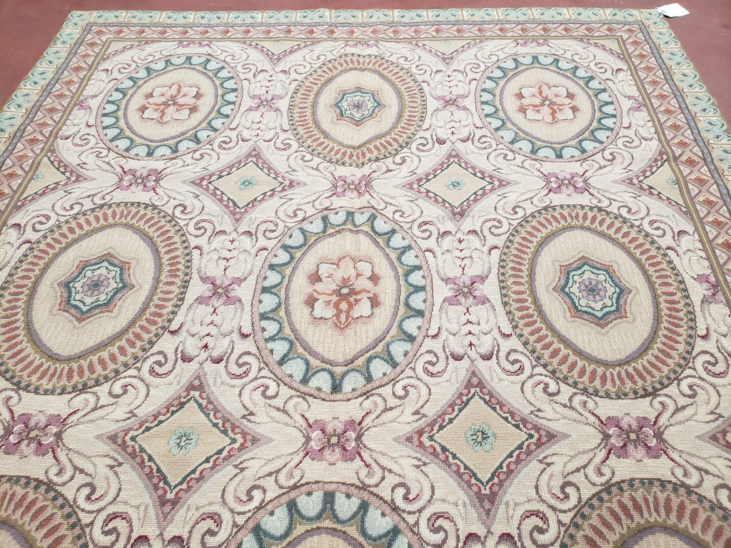 New Needlepoint Rug, 6x9 Needlepoint Carpet, Flatweave Rug, Vicotorian French European English Decor, Elegant Rug for Living Room, Handmade