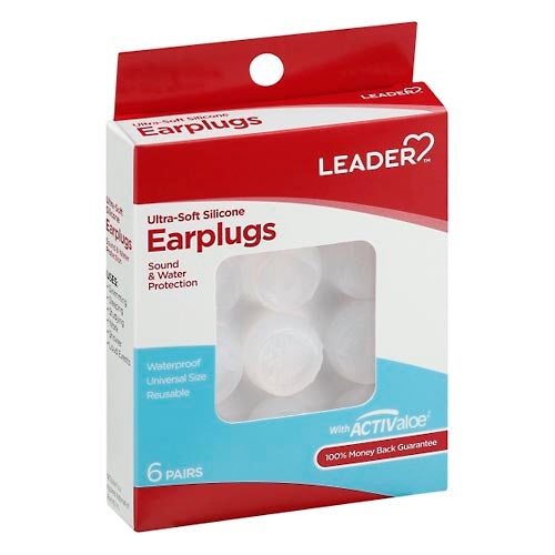 Leader Earplugs Ultra Soft Silicone 6 Pr