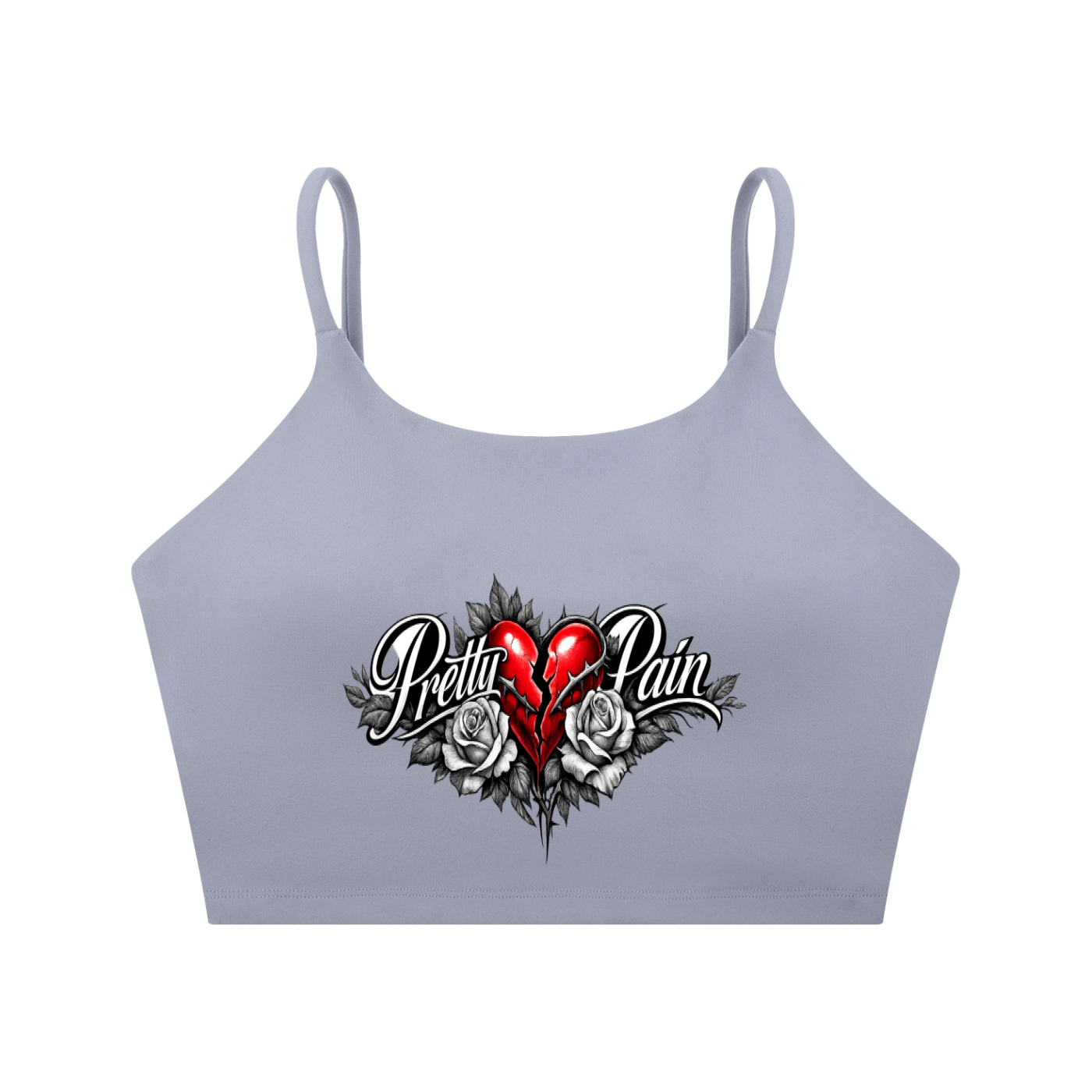 PRETTY PAIN Spaghetti Strap Yoga Sports Bra