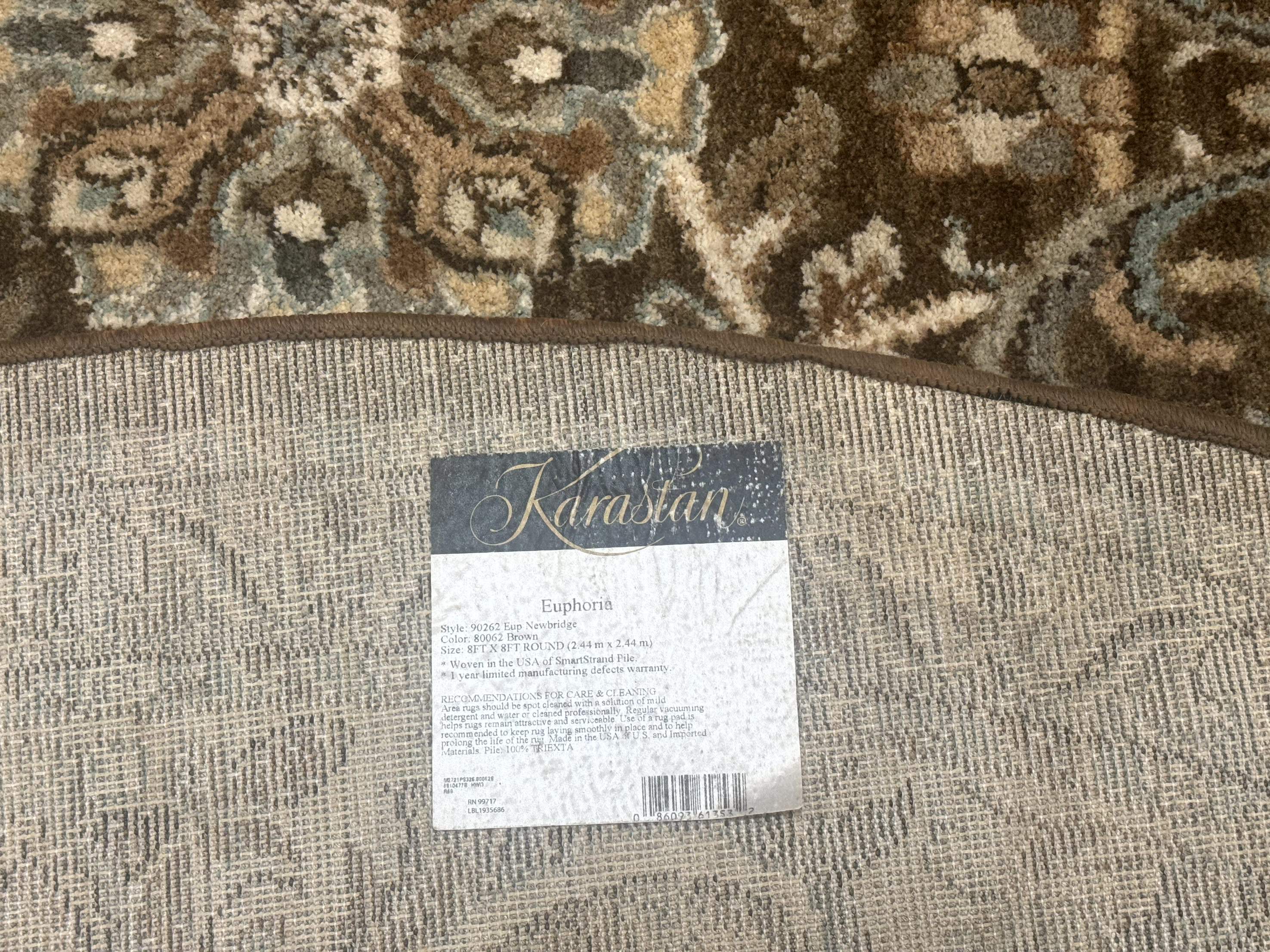 Round Karastan Rug 8x8 ft, Euphoria New Bridge Karastan Rug, Indo Mahal Design