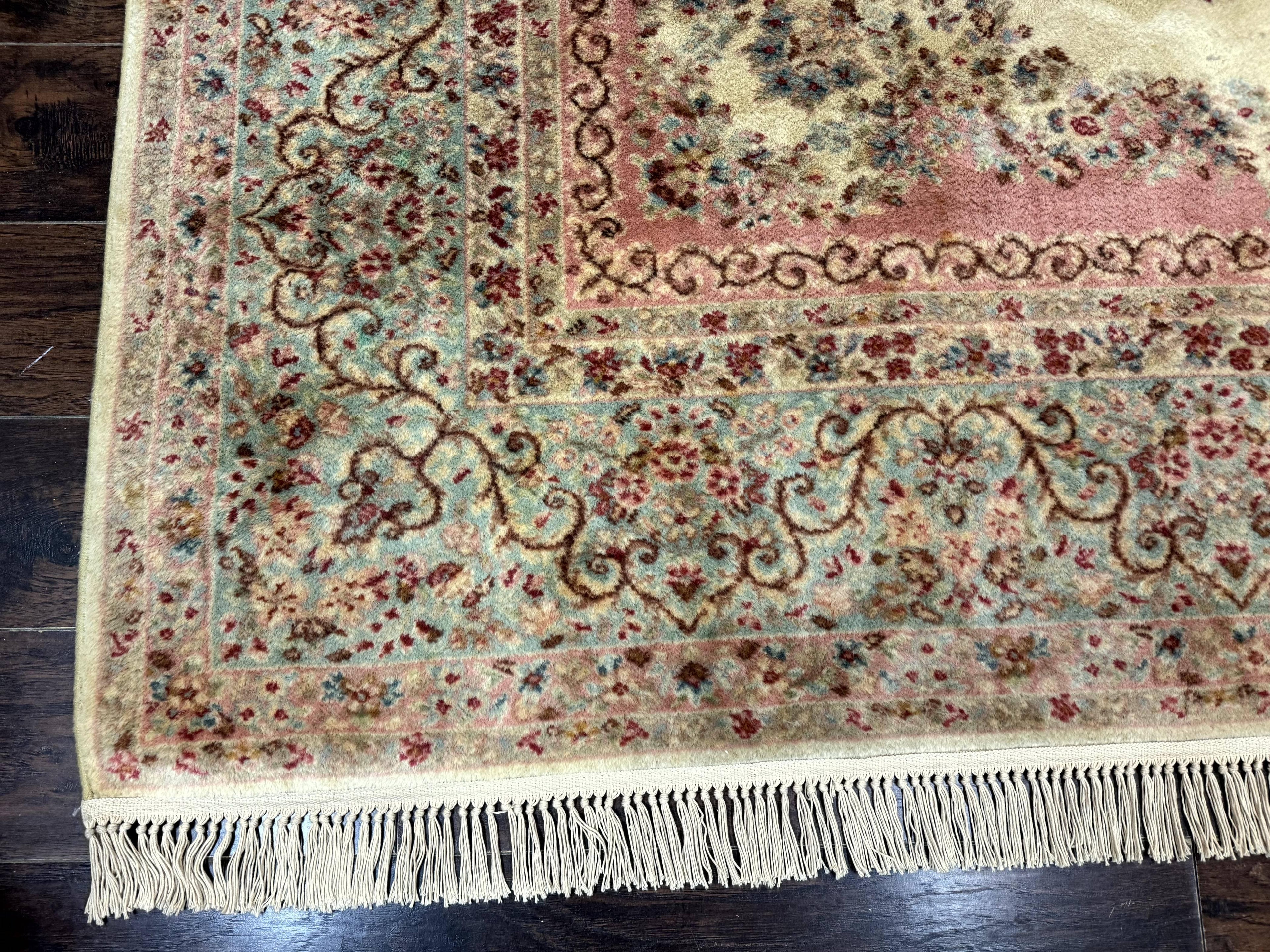 Karastan Rug 8.8 x 12, Pastel Ivory Kirman Rug #784, Wool Karastan Carpet, Original 700 Series, Vintage Karastan Area Rug, Discontinued