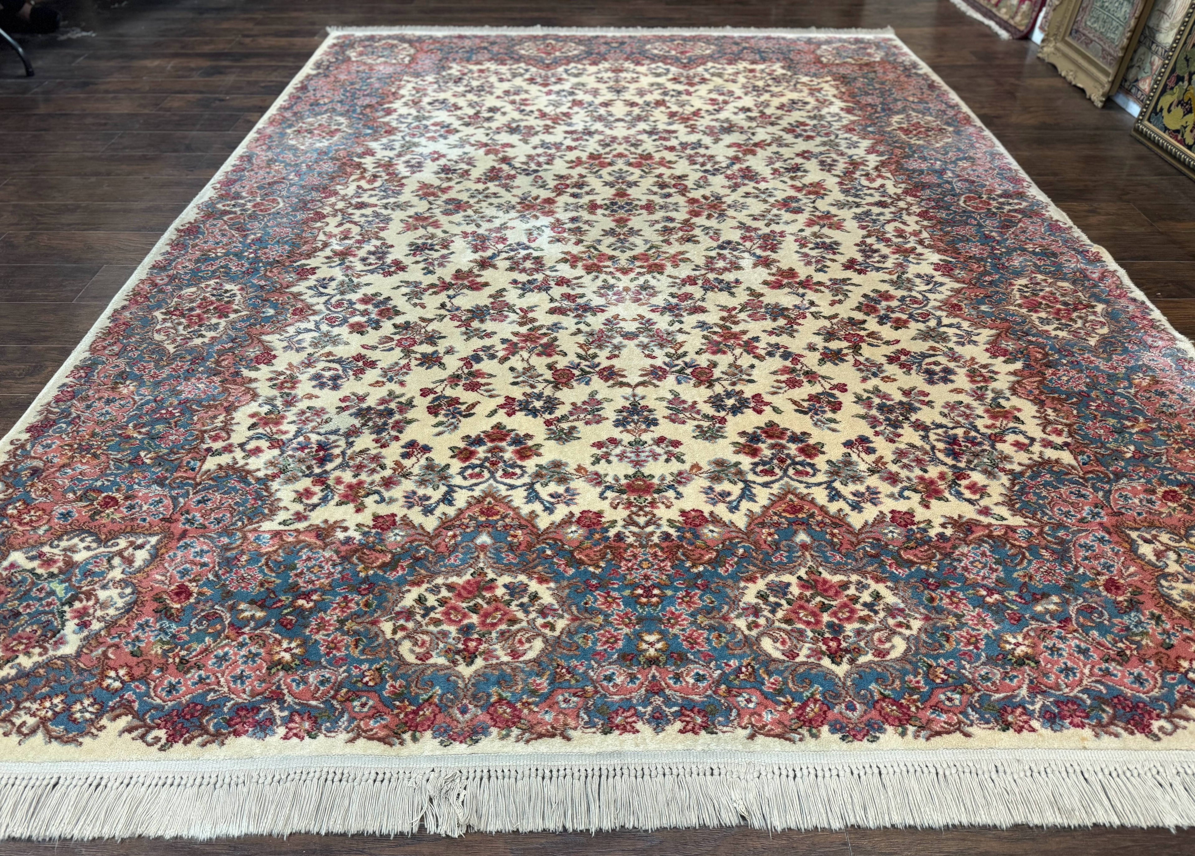 Karastan Rug 8.8 x 12 Ivory Kirman #788, Original 700 Series, Wool Karastan Carpet, Karastan Area Rug, Vintage Karastan, Living Room Rug