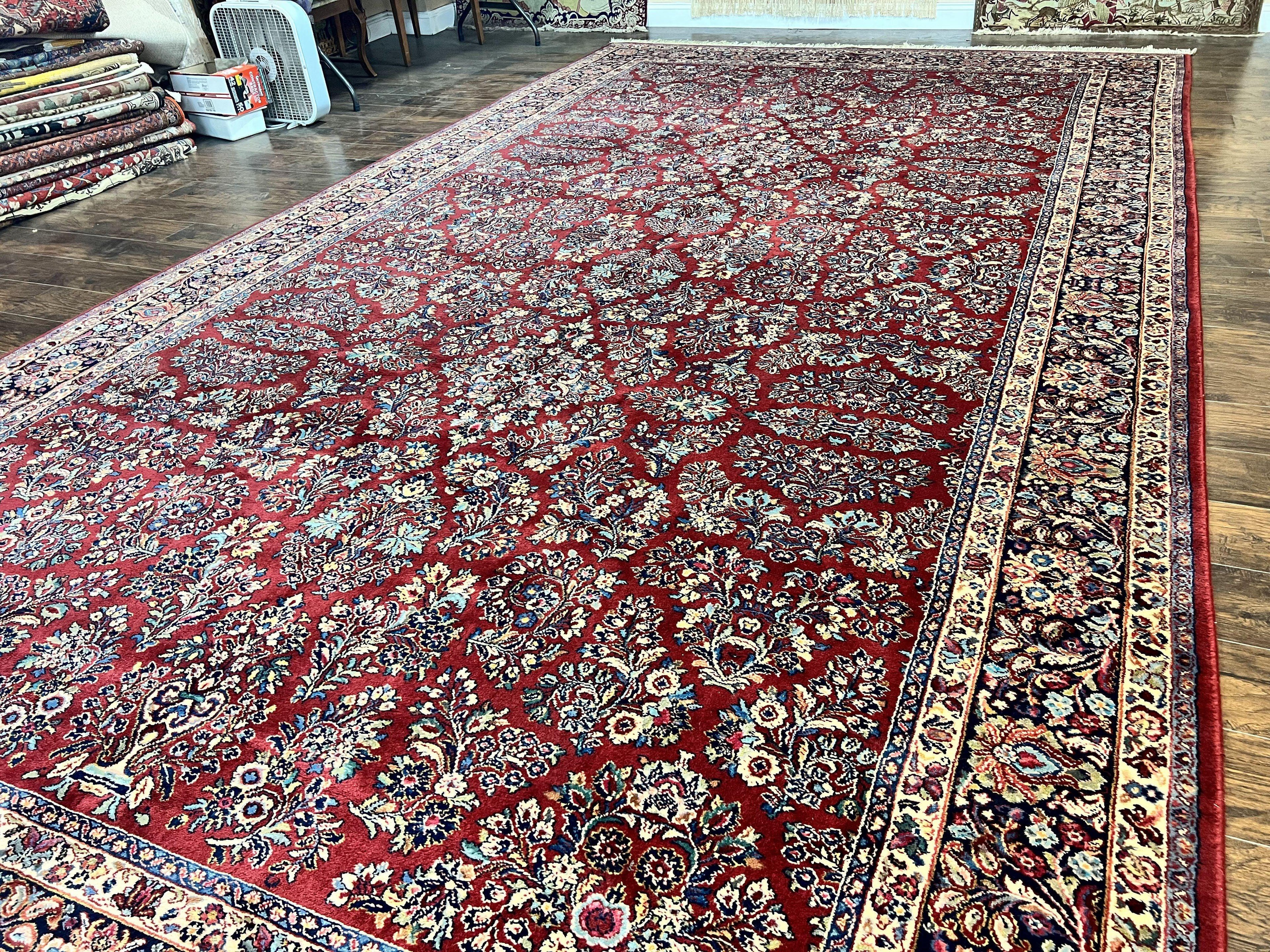 Karastan Rug 10x18 Red Sarouk #785, Wool Karastan Carpet, Original 700 Series, Vintage Discontinued Large Oriental Rug