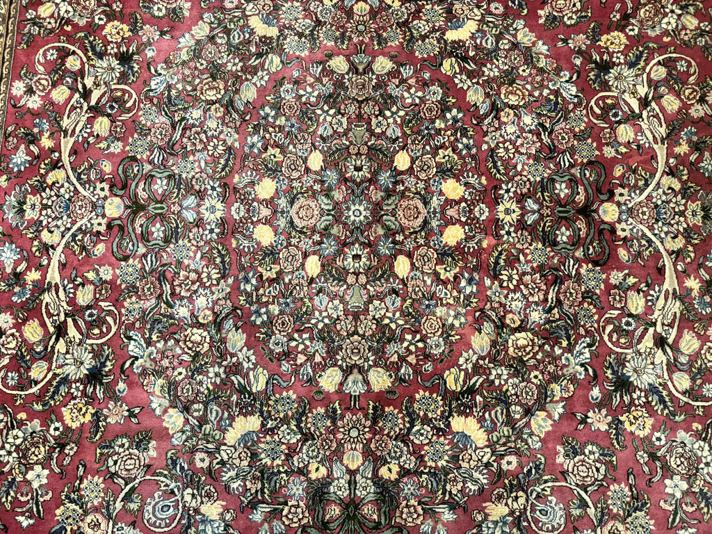 Sino Persian Rug 9x12, Fine 290 KPSI, Rose-Red, Floral Allover