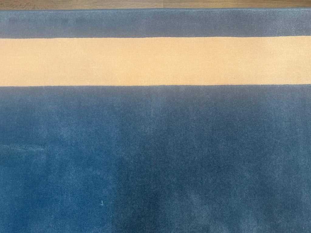 Blue and Cream Square Rug 10x10 ft, Large Square Carpet