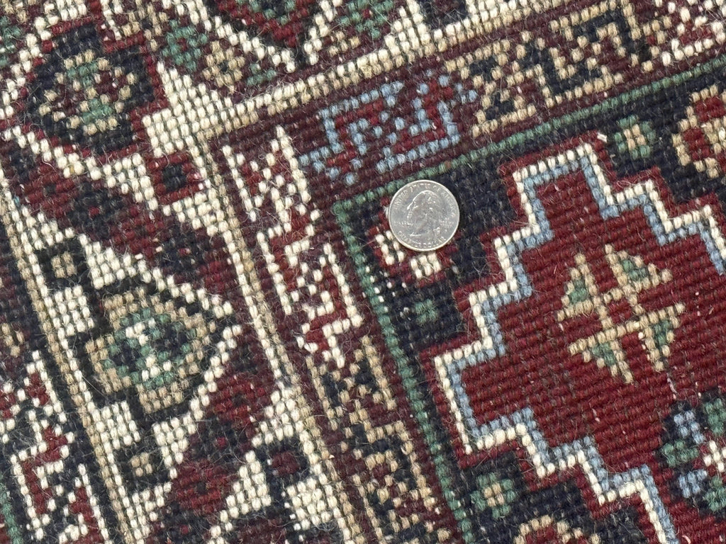 Persian Afshar Rug 4x5 Red Navy Geometric Tribal Wool Carpet