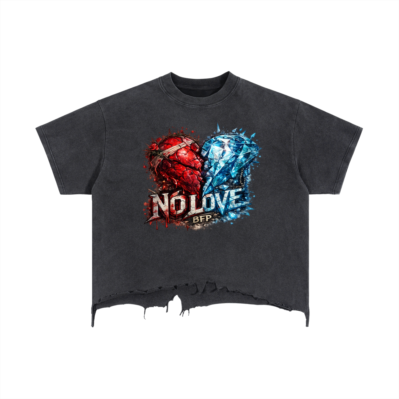Vintage Wash Boxy Distressed Hem T-Shirt