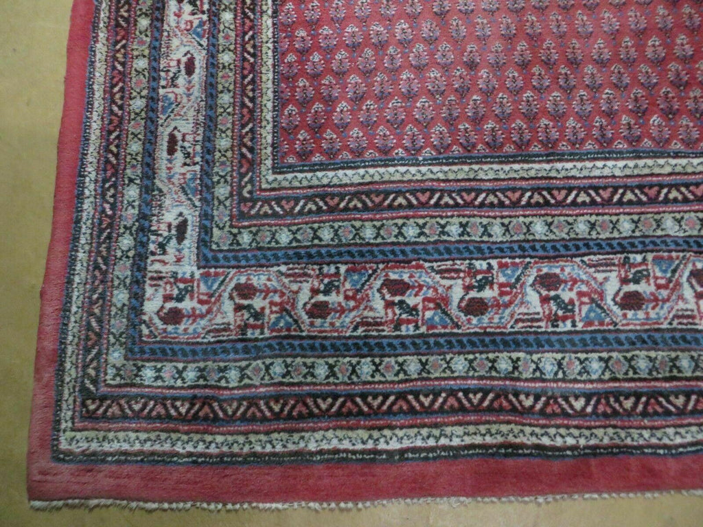 7' X 9' Vintage India Oriental Paisley Handmade Wool Rug Red Vegetable Dyes