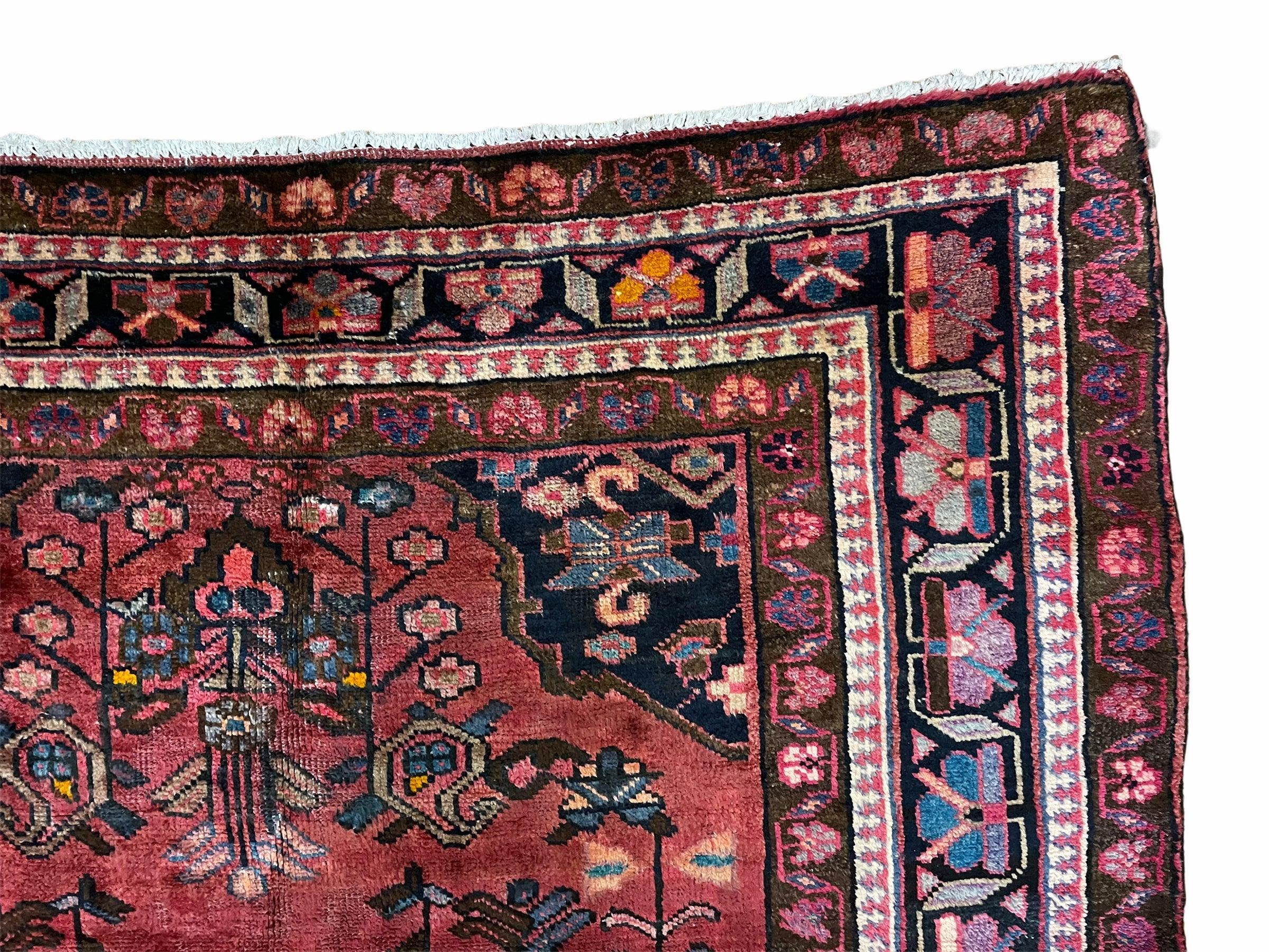 5.5 X 10 Handmade Wool Tribal Gallery Rug Wide Runner Corridor Rug Floral Red
