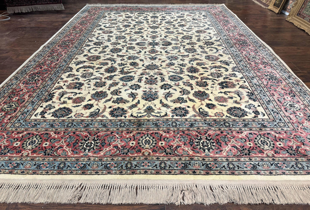 Karastan Rug 8.8 x 12, Ivory Rose Kashan #768, Wool Pile Karastan Carpet, Original 700 Series, Rare, Discontinued, Vintage