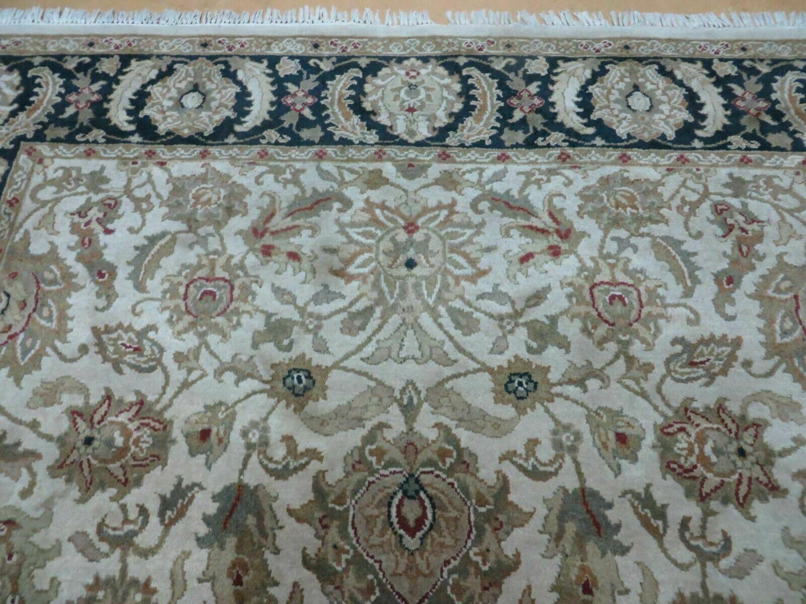 6' X 9' Vintage Handmade India Top Quality Jaipur Floral Oriental Tea Wash Nice