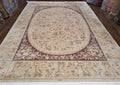 Chinese Aubusson Savonnerie Area Rug 8x12, Vintage 120 Line Carpet, Wool and Silk Hand-Knotted, Birds Flowers Master Weaver Signature