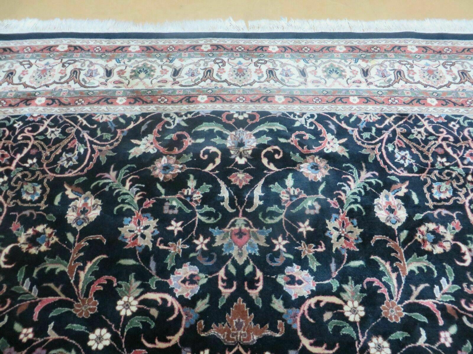 Indo Persian Rug 8x10, Wool Handmade Floral Carpet