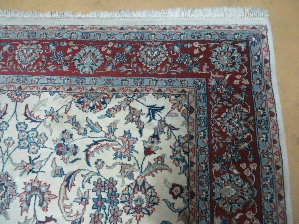 6' X 9' Vintage Handmade Fine Chinese Floral Oriental Wool Rug Carpet Beige