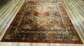 Square Karastan Multicolor Panel Kirman Rug #717, Rare Size 8.8 x 8.8, Original 700 Series, Wool