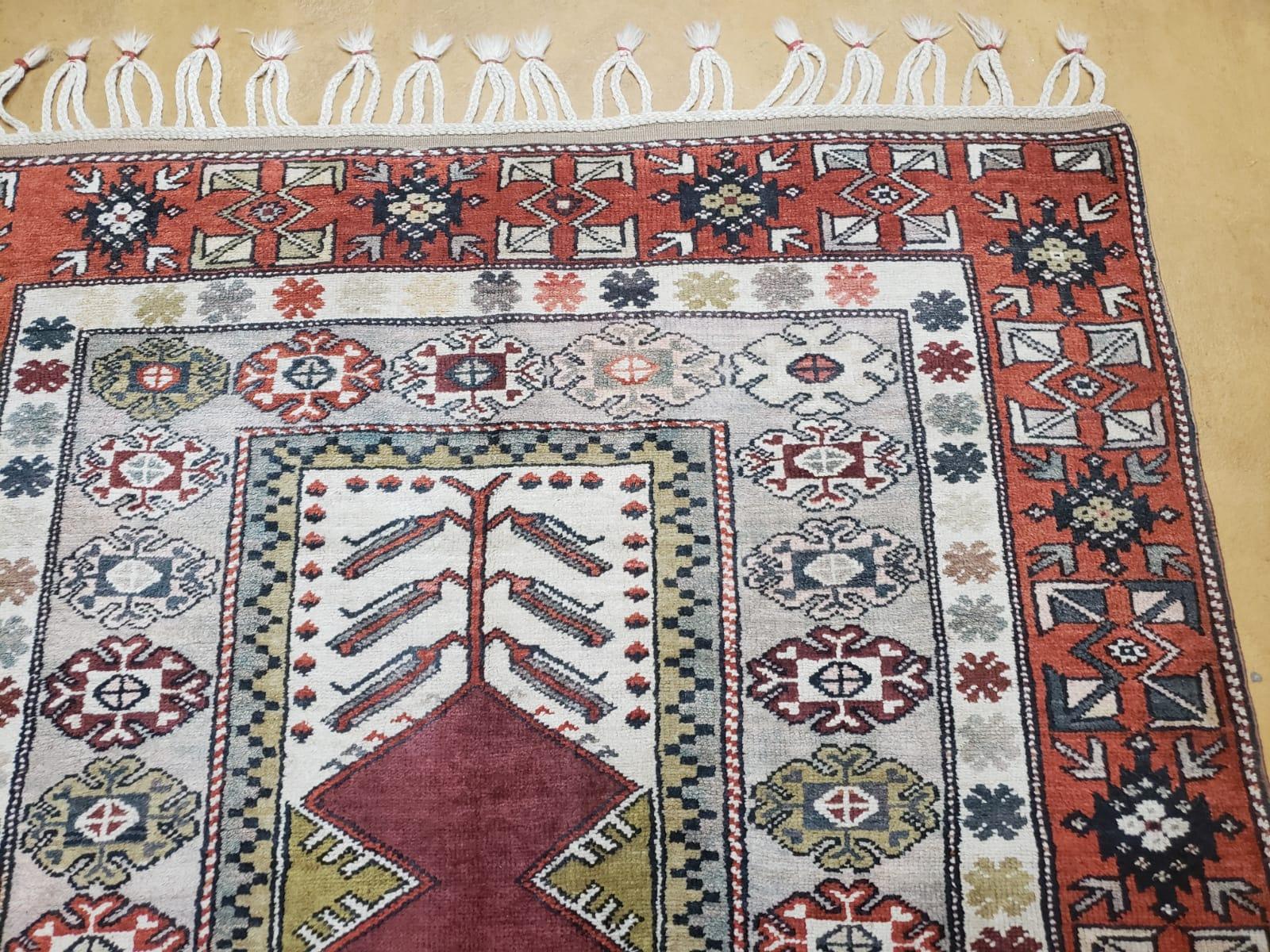 4x8 Turkish Rug - Turkish Oriental Carpet - Tribal Rug - Talesh Rug - Hand Knotted Wool Area Rug 4' 4" x 7' 6" Bedroom Rug Vintage