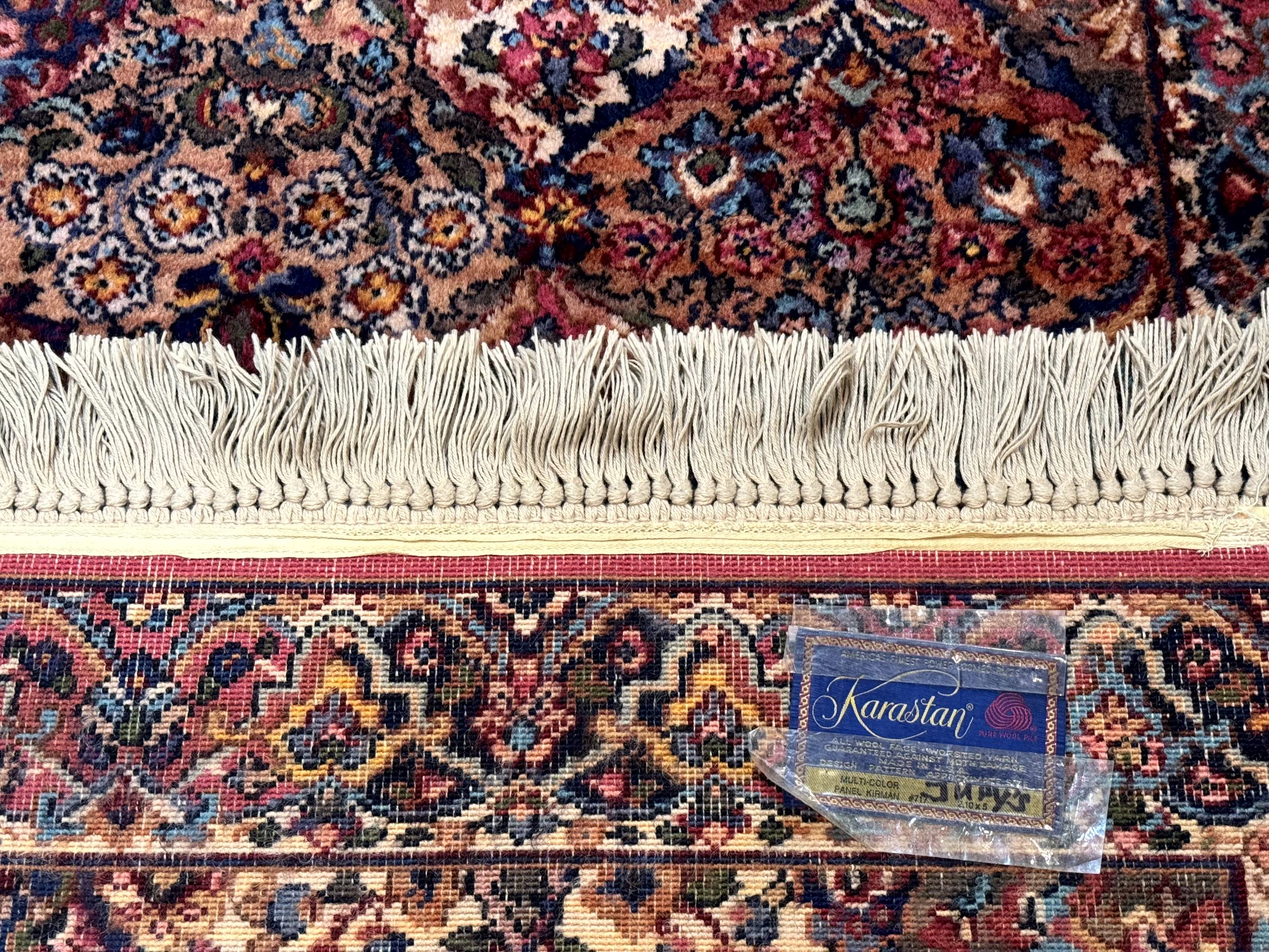 Karastan Rug 3x5 Multicolor Panel Kirman #717, Original 700 Series, Wool Pile, Discontinued