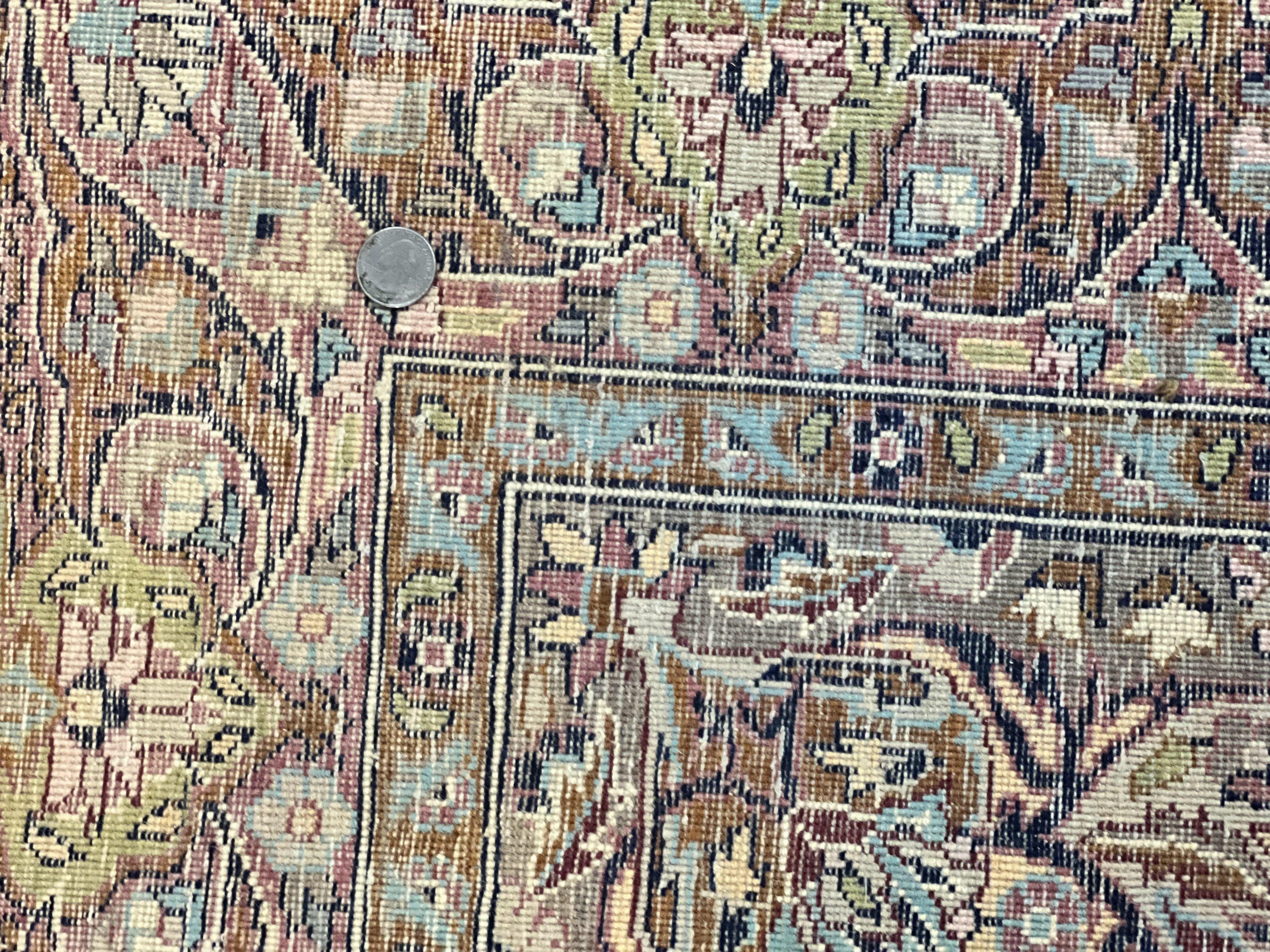 Pak Persian Rug 5x7, Navy Blue Hand Knotted Wool Oriental Carpet 5 x 7 ft, Floral Medallion, Traditional Vintage Pakistani Rug, 225 KPSI