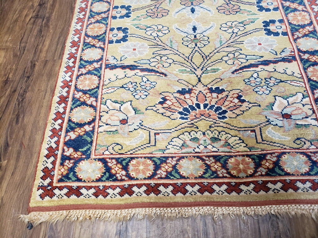 Hallway Runner Rug, Kitchen Runner, Sultanabad Hand Knotted Rug, Farmhouse Rug, 1950s Rug, Mahal Rug, Turkish Rug, Long Runner, Yellow