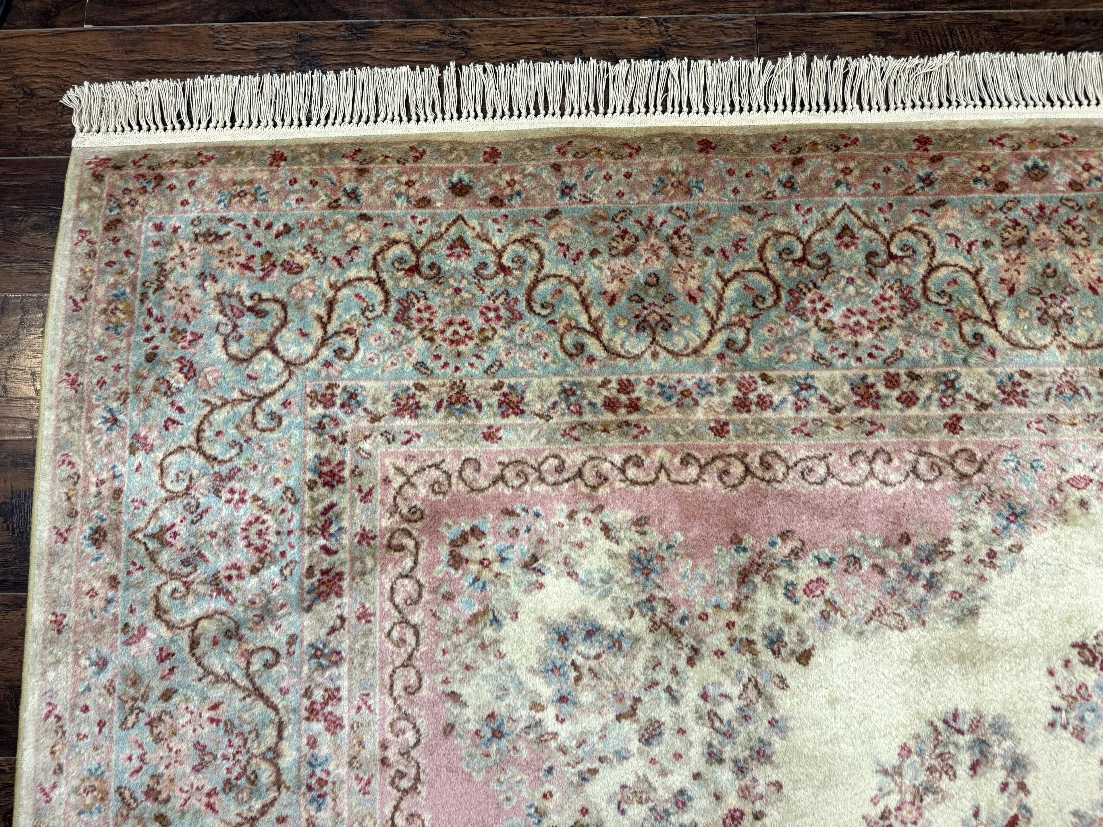 Karastan Rug 8.8 x 12, Pastel Ivory Kirman Rug #784, Wool Karastan Carpet, Original 700 Series, Vintage Karastan Area Rug, Discontinued