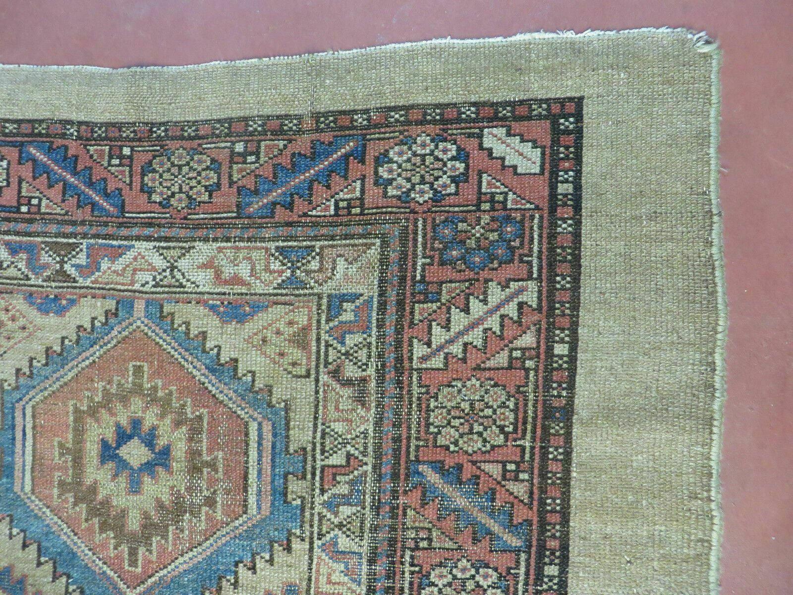 3'4" X 12' Antique Hand Made Turkish Wool Rug Runner Carpet Camel Hair Nice