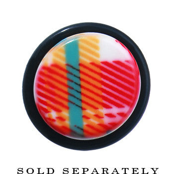 4G Acrylic Plaid Taper Ear Plug