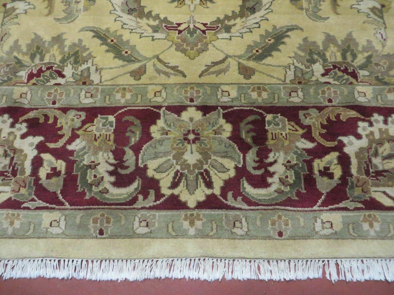 9' X 12' Vintage Handmade India Oriental Jaipur Quality Tea Wash Hand Knotted