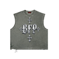 CHROME Distressed Grommet Eyelet Tank Top