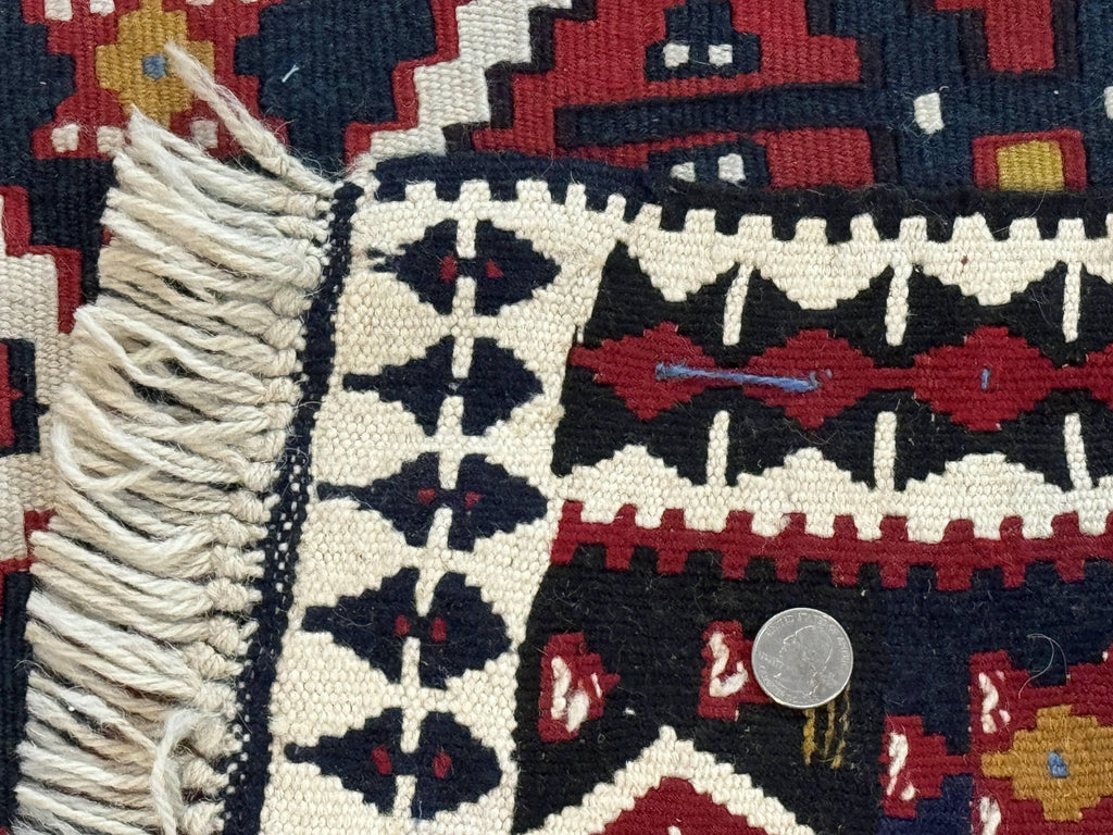 Caucasian Kilim Rug 5x7, Vintage Russian Flatweave Kilim Carpet, Tribal Bohemian Kilim Rug