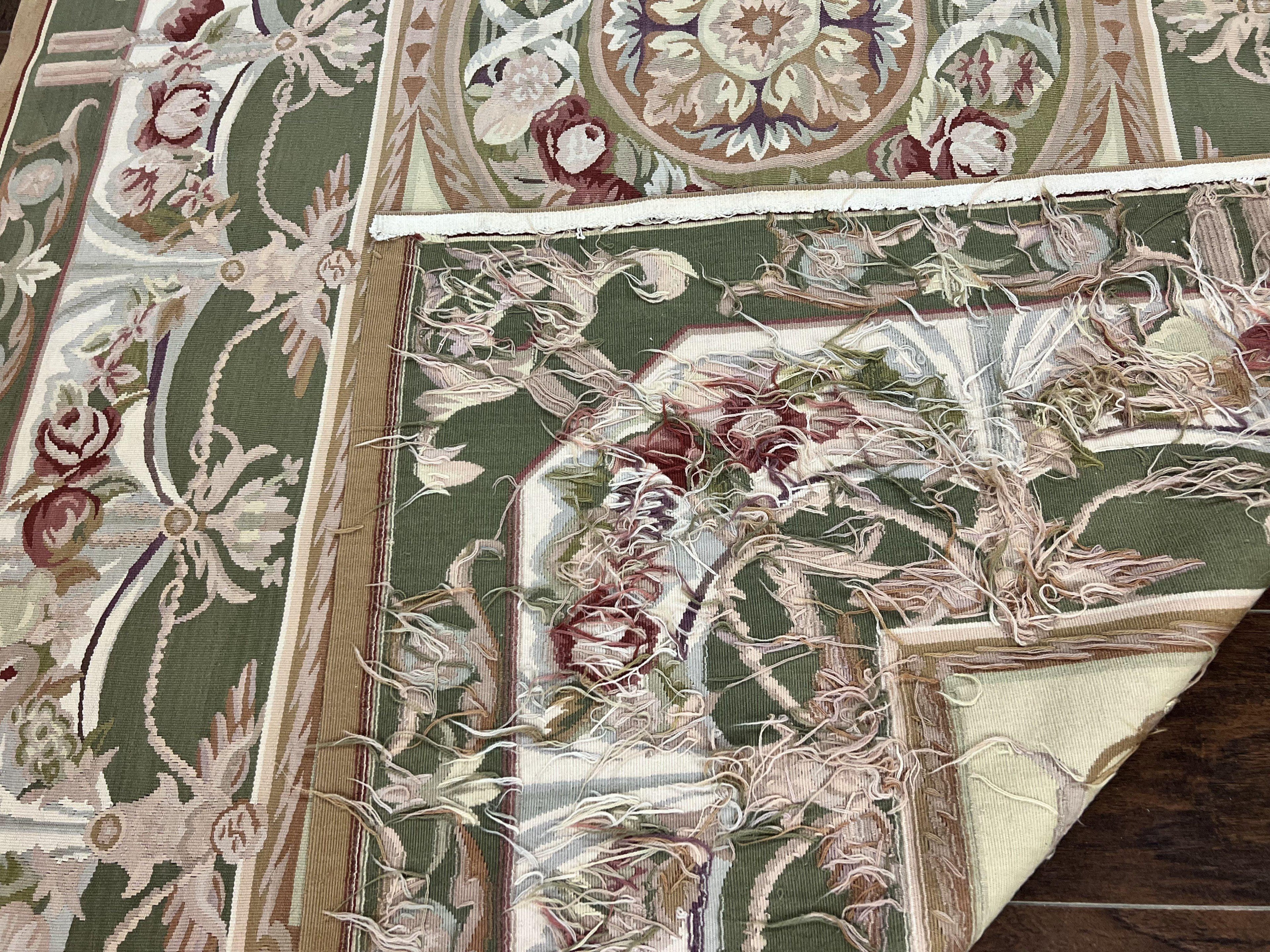 Aubusson Rug 5x8, Wool Handmade Vintage Carpet, Angel Motifs, Flatweave Rug 5 x 8, Medium Sized, European Design