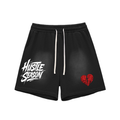 HUSTLE SEASON Sun Fade Raw Edge Cotton Shorts